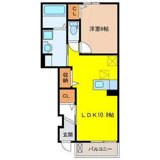 カーサ名森【1階】の間取り