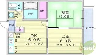 ブルーベリー栗生【1階】の間取り