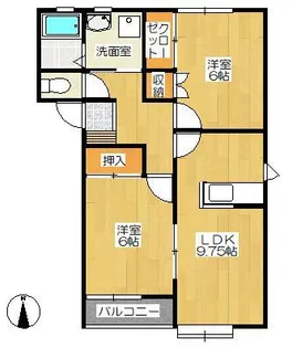 アンソレイエII【1階】の間取り