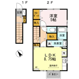 D-roomルフィー【2階】の間取り