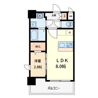 ラシーヌ瓦屋町【5階】の間取り