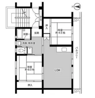 ビレッジハウス所沢1号棟【2階】の間取り