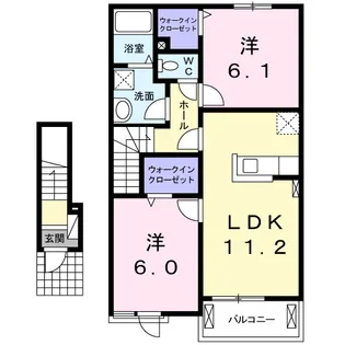 徳島県徳島市西新浜町1【アパート】の間取り