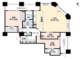 芝浦アイランドケープタワー【47階】の間取り