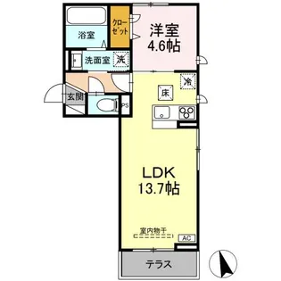 スカイハイ天神町【1階】の間取り