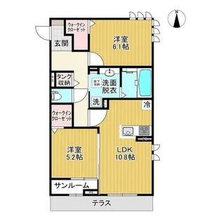 ミライエ・ルッソ【1階】の間取り