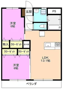 ル・パレ・ブリアン・ヴィヨレ【1階】の間取り
