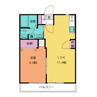 AXISHIRATA B【1階】の間取り