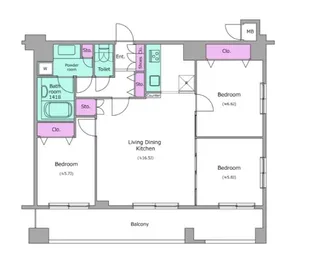 レジディア築地【10階】の間取り
