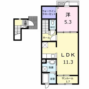 ハピネスD【2階】の間取り