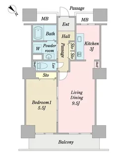 天王洲ビュータワー(SA借上)【22階】の間取り