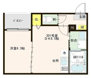 Modern Charme Solar【3階】の間取り