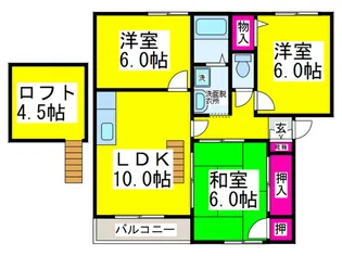 フラッツ向陽台N棟【2階】の間取り