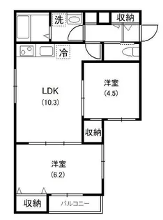 メゾンハーモニー【1階】の間取り