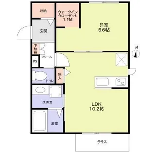 アンソレイユ明大前【1階】の間取り