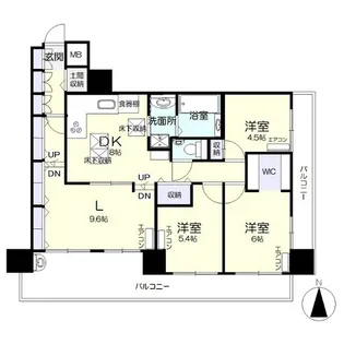 ダイヤモンドフォーラム大供【5階】の間取り