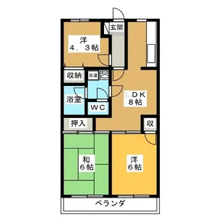 メイフェアーNO.4【4階】の間取り