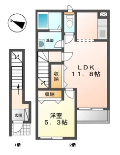 カサパルドII【2階】の間取り