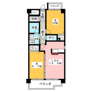 Coral5(コーラルファイブ)【3階】の間取り