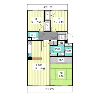 コレクション星が丘【2階】の間取り