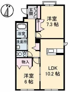 グランマスト新品治【1階】の間取り