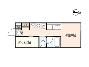 フェリシア地御前【2階】の間取り