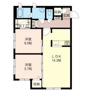 ヒルコート東戸塚【1階】の間取り