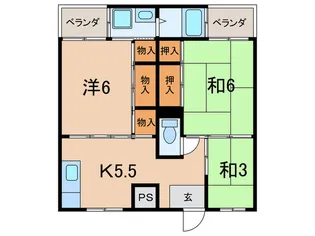サンライズ高砂4号棟【2階】の間取り