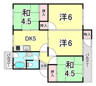 狩口台住宅27号棟【4階】の間取り