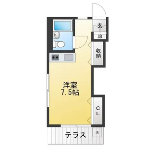 フラット・ベイ・ビュー【1階】の間取り