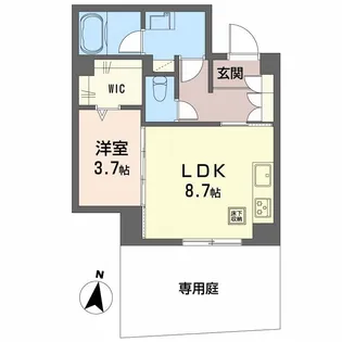 シャーメゾン ウィステリア【1階】の間取り