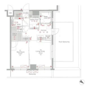 ヴォーガコルテ馬込アジールコート【4階】の間取り