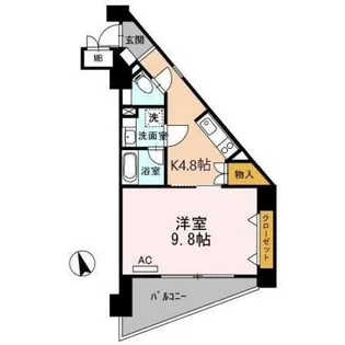 T-1FLAT【9階】の間取り