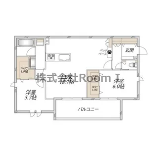 【ペット共生】ヘーベルメゾン アトル【旭化成ヘーベルメゾンHEBEL【3階】の間取り