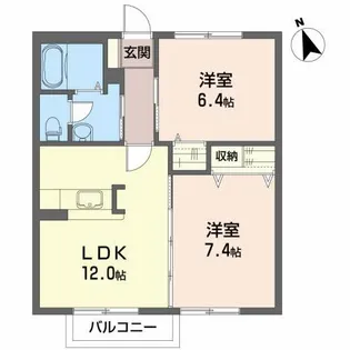 シャーメゾン多賀城新田C【2階】の間取り