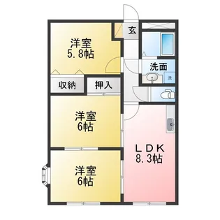 サンメゾン・スギ【1階】の間取り