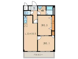 アマーブレSUEHIRO【2階】の間取り