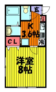 ピイアセボーレ八幡【1階】の間取り