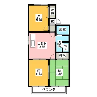 レジデンスバンノ B棟【2階】の間取り