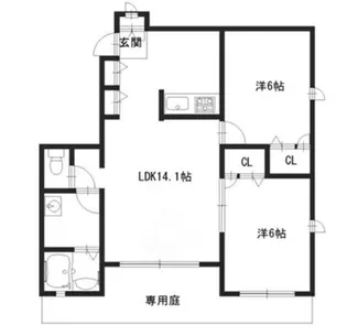 パディフィールド今宿【1階】の間取り