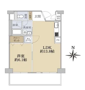 大淀町スカイハイツ【6階】の間取り