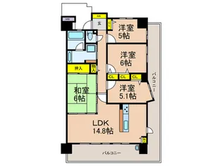 メロディーフォレスタ枚方長尾【10階】の間取り