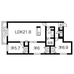 ZABO HILLS MINAMIMARUYAMA【2階】の間取り