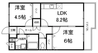 グランドール広野II番館【1階】の間取り