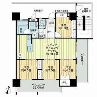 プレサンスロジェ牧港レーヴタワー【13階】の間取り