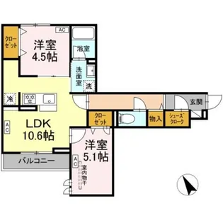 ドムスクレスト共和【1階】の間取り