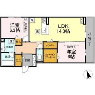 シングレイス【1階】の間取り