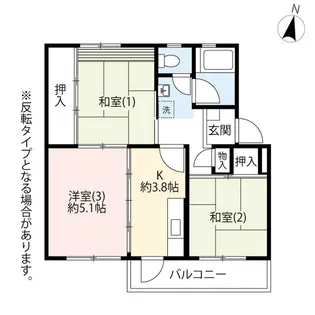 UR清瀬旭が丘【5階】の間取り
