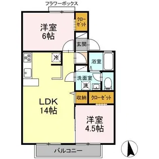 セジュール愛子 A棟【2階】の間取り
