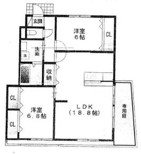 リープラス太子東南【1階】の間取り